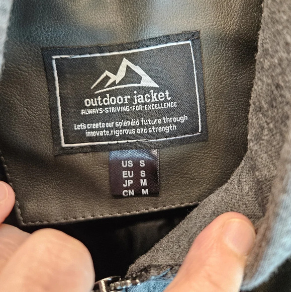 Magcomsen Jacket Men Sz S Black PU faux Leather Moto Removable Hood High-quality - Picture 6 of 14